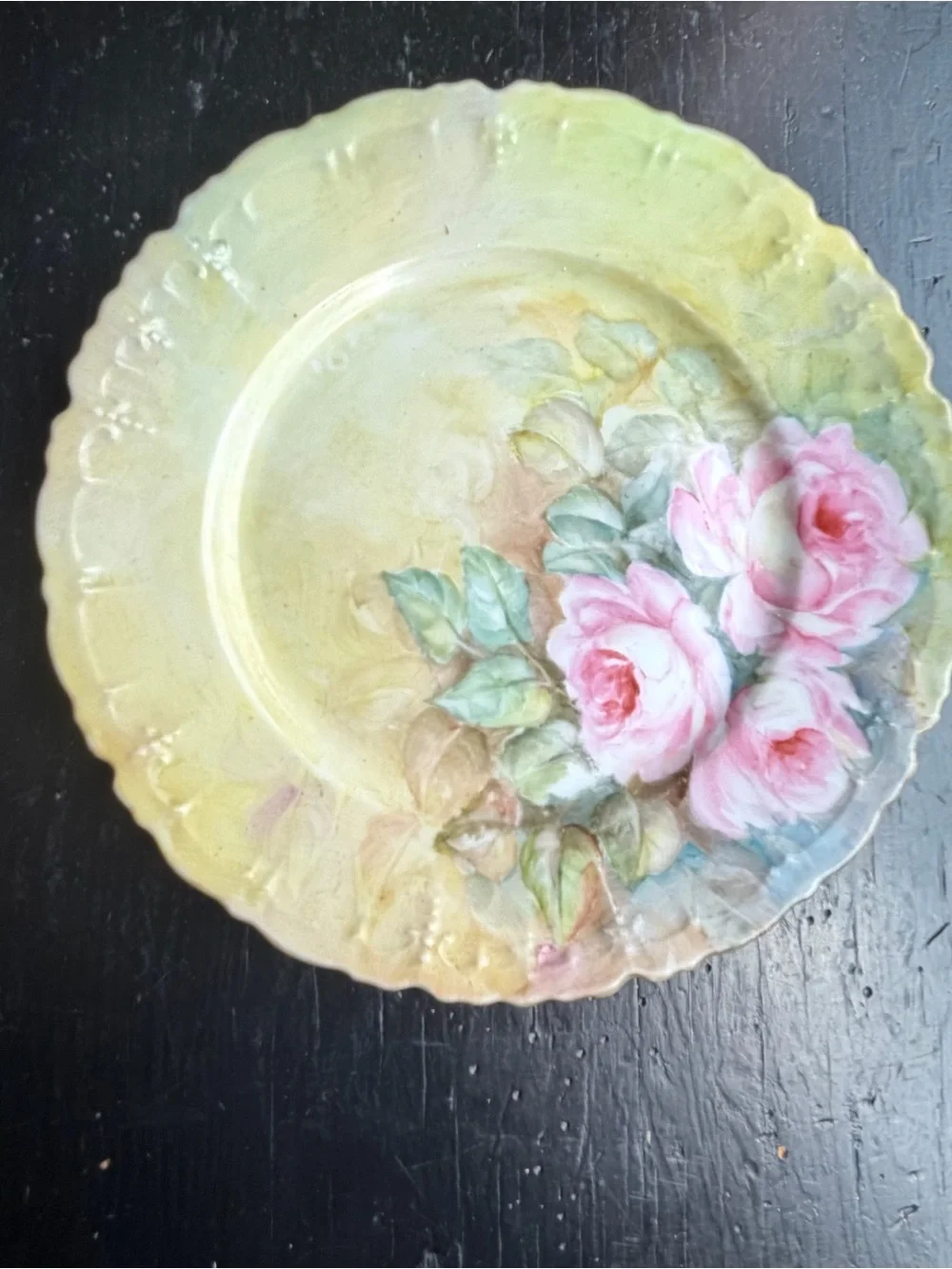 Antique Pink Rose Blossom Plate 7”